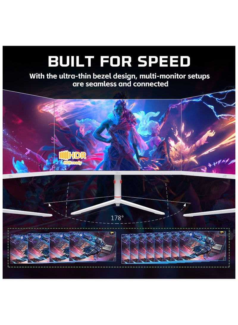 تويستيد مايندز Frost Series 24.5" FHD Gaming Monitor - 180Hz Refresh Rate, 0.5ms Response Time, Fast IPS Panel, HDR10, HDMI 2.1, DisplayPort 1.4, 120% sRGB, Low Blue Light, FreeSync, Adjustable Stand, VESA Mount, PS5, Xbox Series X|S & Switch Compatible, TMA24FHD180IPS White  - Image 4
