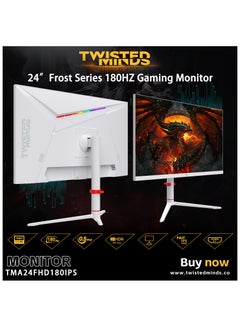 TWISTED MINDS Frost Series 24.5" FHD Gaming Monitor - 180Hz Refresh Rate, 0.5ms Response Time, Fast IPS Panel, HDR10, HDMI 2.1, DisplayPort 1.4, 120% sRGB, Low Blue Light, FreeSync, Adjustable Stand, VESA Mount, PS5, Xbox Series X|S & Switch Compatible, TMA24FHD180IPS White  - Image 3