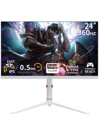 Artic Pro Series Gaming Monitor, 24" Fast IPS Display, FHD Resolution with 360Hz Refresh Rate, 0.5ms Response Time, 2HDMI, 2DP, Audio Out, 16.7M Pixels, White | TMA24FHD360IPS White - pnsku/N70157926V/45/_/1740671354/4586da1a-3239-4847-acc1-2c731e64141c