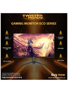 TM ECO SERIES 24” Gaming Monitor, 120Hz, 1ms Response Time, Full HD (1920x1080), IPS, Adaptive Sync, HDMI 2.1, DisplayPort 1.4, Built-in Speakers, HDR, Low Blue Light, VESA Mountable, 250cd/m² Brightness, 99% sRGB, LED Backlight, 75x75mm VESA, TM24FHD120IPS Black - pnsku/N70157929V/45/_/1740671557/e694fa00-3e2b-47ad-bd62-43e8d28f1f5e