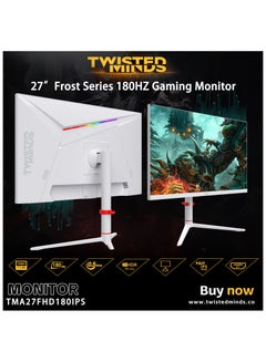 TWISTED MINDS TMA27FHD180IPS 27" FHD Gaming Monitor, 180Hz Fast IPS Panel, 1ms Response, HDR400 Ready, FreeSync, HDMI 2.1 & DP 1.4, Ambilight RGB, Adjustable Stand, Xbox Series X|S & PS5 Compatible White  - Image 2