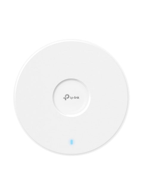 EAP723 BE3600 Ceiling Mount Wi-Fi 7 Access Point, Dual-Band 2882 Mbps (5 GHz) + 688 Mbps (2.4 GHz), 1× 2.5G Ethernet Port, 250+ Clients, Seamless Roaming, MU-MIMO, Mesh, 160 MHz Bandwidth, OFDMA, Captive Portal, WPA3, PoE/12V DC Power, Centralized Management, Ceiling/Wall Mount Kit Included White