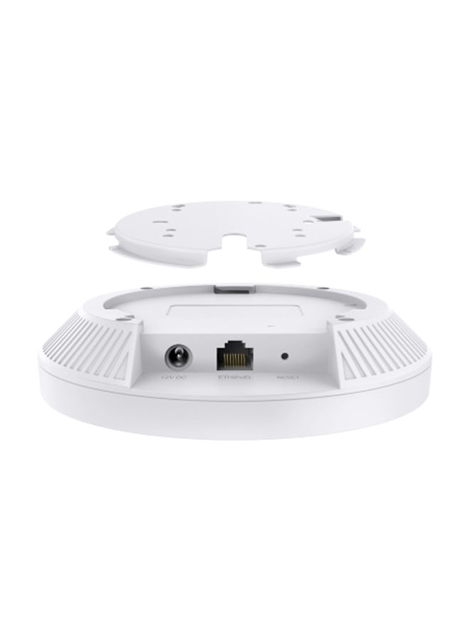TP-LINK - EAP723 BE3600 Ceiling Mount Wi-Fi 7 Access Point, Dual-Band 2882 Mbps (5 GHz) + 688 Mbps (2.4 GHz), 1× 2.5G Ethernet Port, 250+ Clients, Seamless Roaming, MU-MIMO, Mesh, 160 MHz Bandwidth, OFDMA, Captive Portal, WPA3, PoE/12V DC Power, Centralized Management, Ceiling/Wall Mount Kit Included White - Image 1