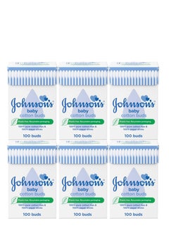 جونسون 600-Piece Baby Cotton Buds (6 Packs Of 100)  - Image 1