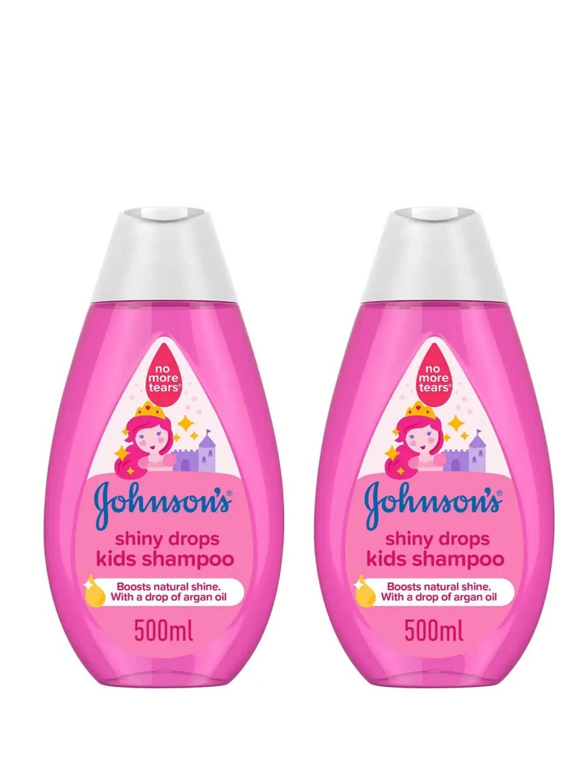جونسون Pack of 2 Kids Shampoo - Shiny Drops, 500ml  - Image 1