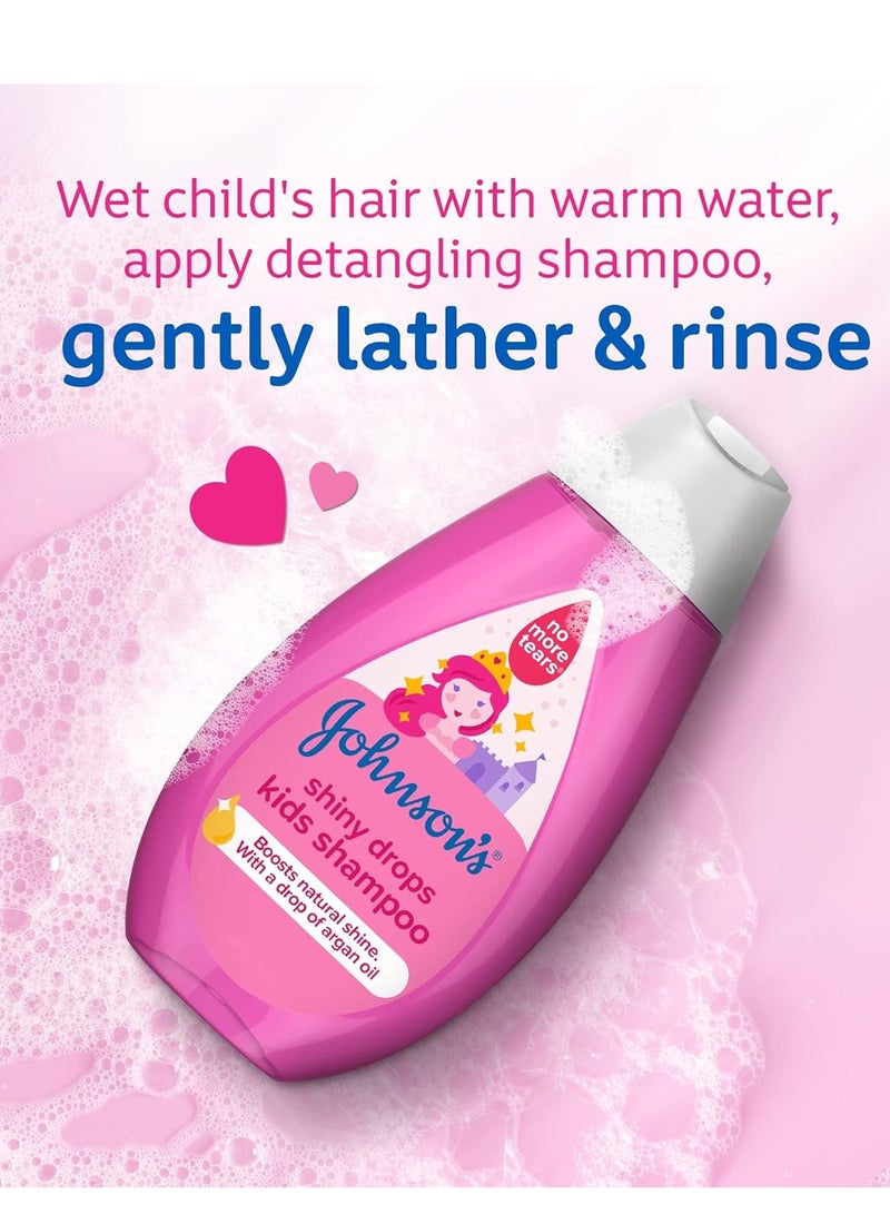 جونسون Pack of 2 Kids Shampoo - Shiny Drops, 500ml  - Image 3
