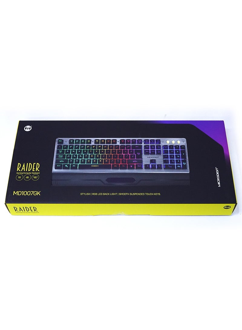 ميكرو ديجيت - 104 Keys Gaming Keyboard is Stylish, RGB LED Backlight, Light Weight, Smooth and Suspended Touch keys multicolour - Image 1