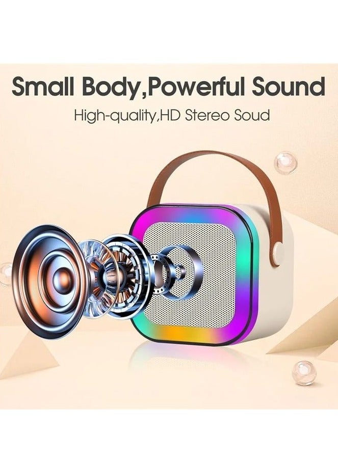 Microdigit Premium Portable Bluetooth Karaoke Mini Speaker with Cordless Microphone and LED lights pink - Image 2