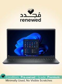 DELL Renewed - Vostro 3520  (Upgraded Version) Laptop With 15.6-Inch FHD Display, Core i3-1215U Processor/8GB RAM/512GB SSD/Intel UHD Graphics/DOS(Without Windows)  Carbon English/Arabic Carbon Black  - Image 1