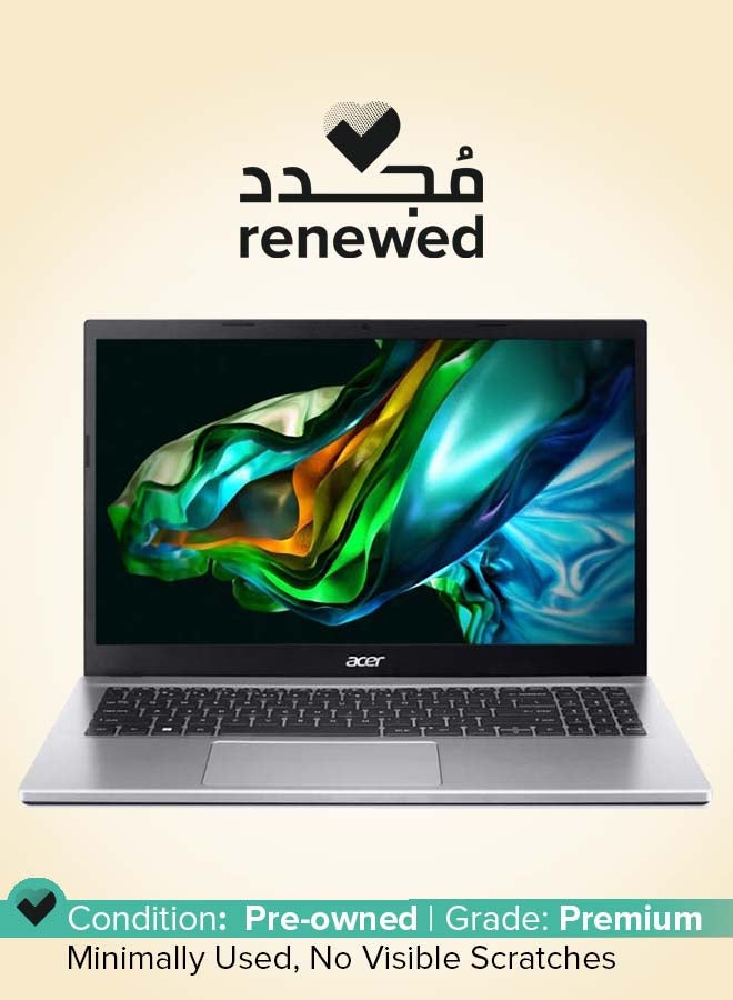 Acer Renewed - Aspire 3 A315 Laptop With 15.6-Inch FHD Display, Core i7-1255U Processor/8GB RAM/512GB SSD/Intel Iris Xe Graphics/DOS(Without Windows) English/Arabic Pure Silver - Image 1