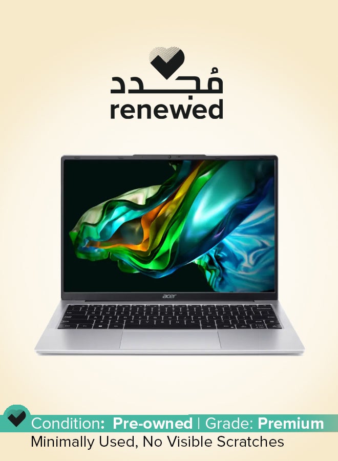 Acer Renewed - Aspire Lite 14 Laptop With 14-Inch Display, Core i3-N300 Processor/8GB RAM/512GB SSD/Intel UHD Graphics/DOS(Without Windows) English/Arabic Silver  - Image 1