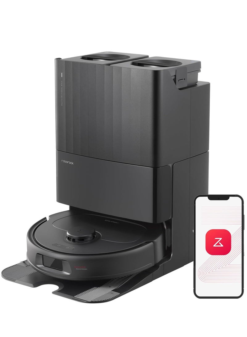 roborock Qrevo S Robot Vacuum and Mop, Self-Drying, Auto Mop Washing, 7000Pa Suction, Self-Emptying & Refilling, 10mm Mop Lifting, 200RPM Spinning Mops, Smart Obstacle Avoidance, 1 mW Qrevo S Black 