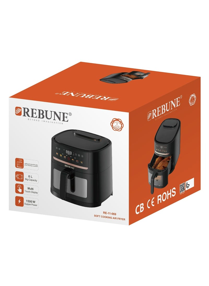 ريبون قلاية هوائية – استمتع بطعام صحي بقرمشة مثالية! 6 L 1500 W RE-11-069 - Image 2