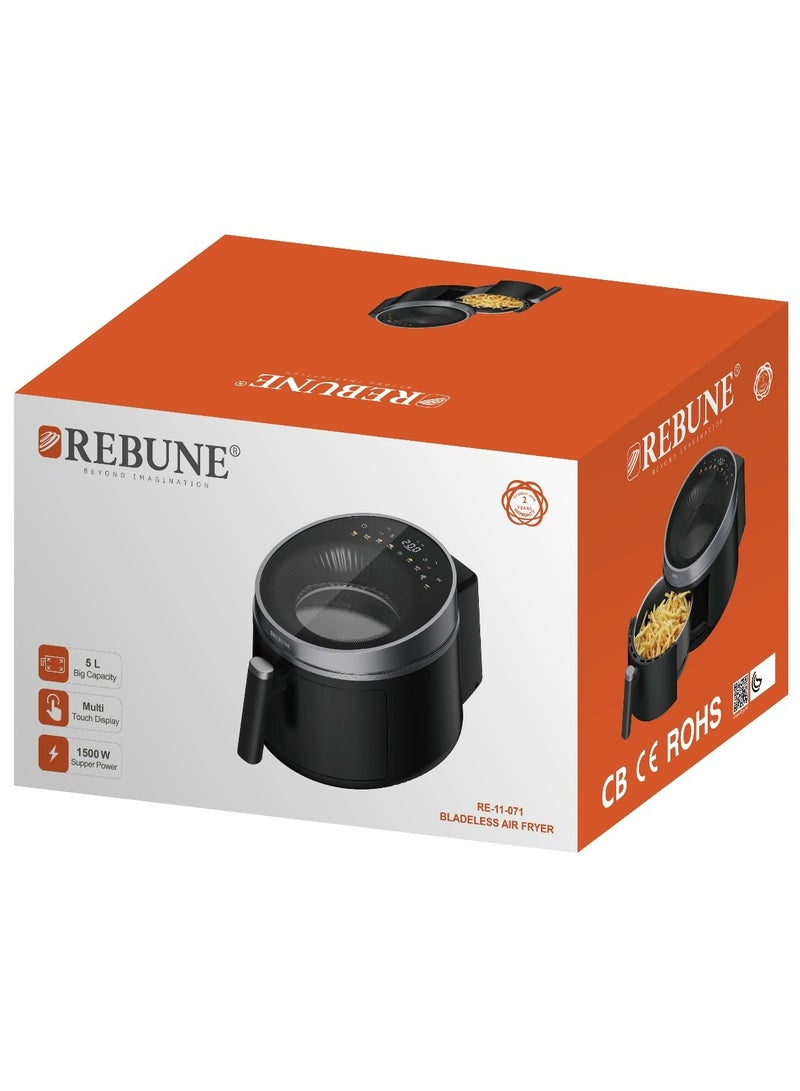 ريبون قلاية هوائية بدون شفرات – لتحضير وجبات شهية وصحية 5 L 1500 W RE-11-071 - Image 2