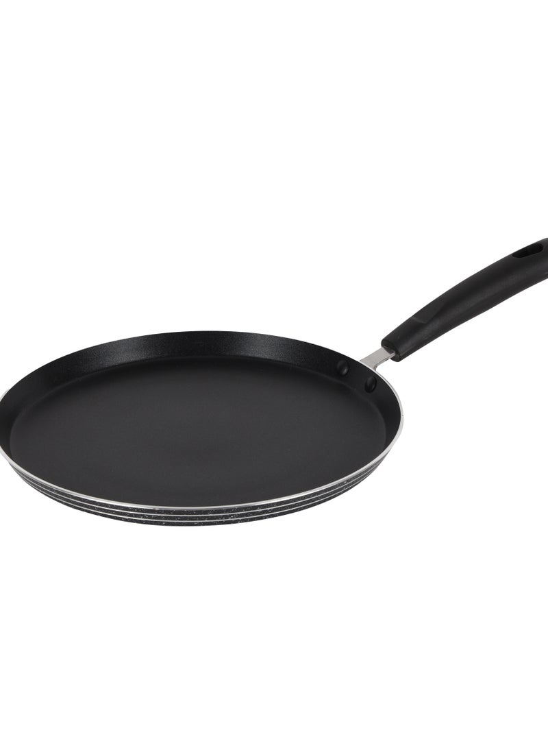 رويال فورد Royalford 30 cm Elight Tawa- RF11889/ Aluminium with Non-Stick Coating, for Chapatti, Dosa, Tortilla, Crepe, Pancake, etc./ Heat Resistant Bakelite Handle, Multi-Purpose Flat Pan black  - Image 3
