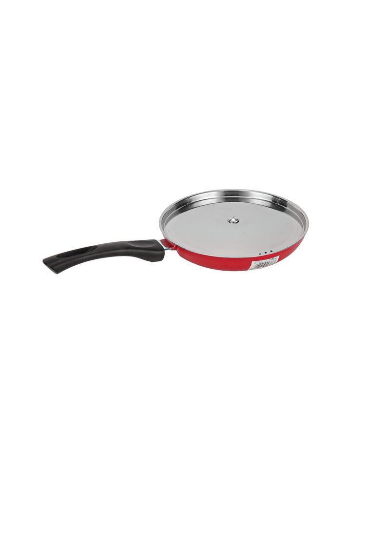 رويال فورد Royalford 20 cm Aluminum Nonstick Frypan with Stainless Steel Lid- RF12518/ Strong Body with 3 Layer Coating and Heat Resistant Bakelite Handle Assorted  - Image 2