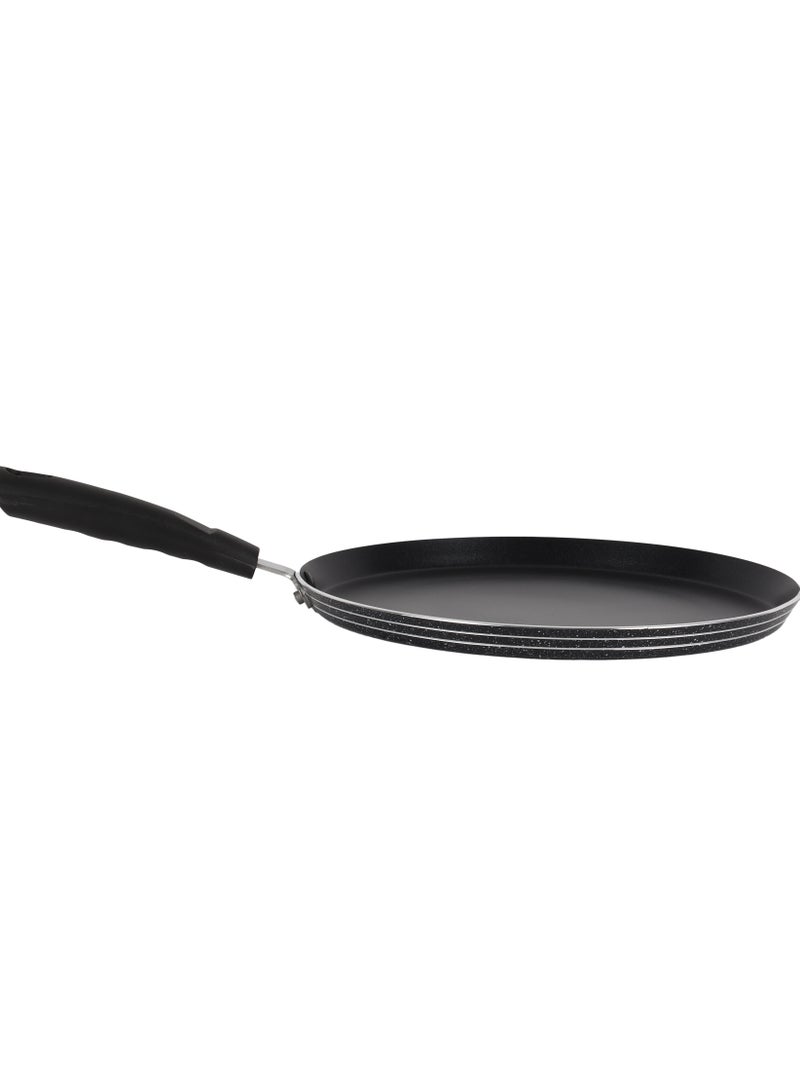 رويال فورد Royalford 26 cm Elight Tawa- RF11887/ Aluminium with Non-Stick Coating, for Chapatti, Dosa, Tortilla, Crepe, Pancake, etc./ Heat Resistant Bakelite Handle Black 26cmcm  - Image 2