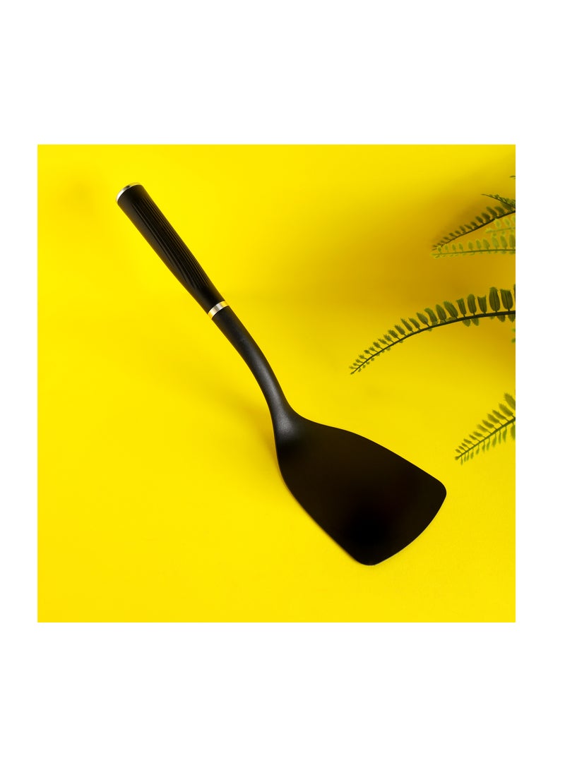 Royalford Nylon Turner- RF11917| Perfect for Flipping, Transferring and Tossing, Suitable for Non-Stick Cookware Black