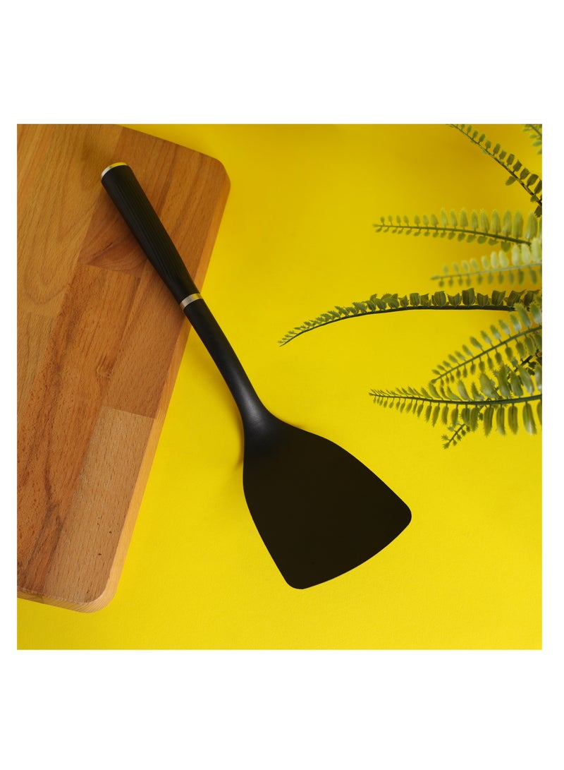 Royalford Nylon Turner- RF11917| Perfect for Flipping, Transferring and Tossing, Suitable for Non-Stick Cookware Black