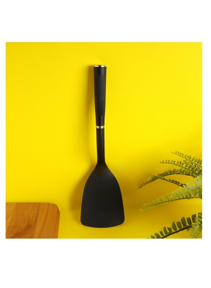 Royalford Nylon Turner- RF11917| Perfect for Flipping, Transferring and Tossing, Suitable for Non-Stick Cookware Black