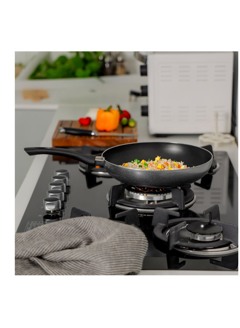 Royalford - Royalford 30 CM Nonstick Frypan- RF12103| Strong Press Aluminum Body With Non-Stick Coating And Heat Resistant Bakelite Handle Black - Image 1