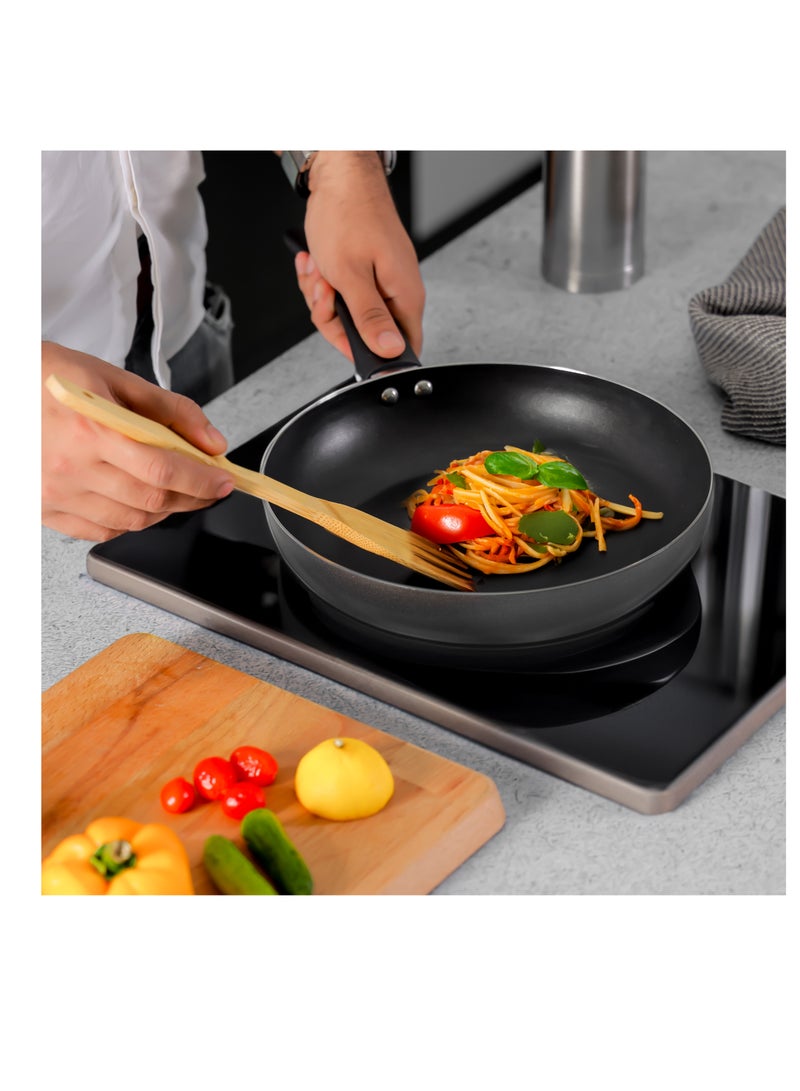 Royalford - Royalford 30 CM Nonstick Frypan- RF12103| Strong Press Aluminum Body With Non-Stick Coating And Heat Resistant Bakelite Handle Black - Image 1
