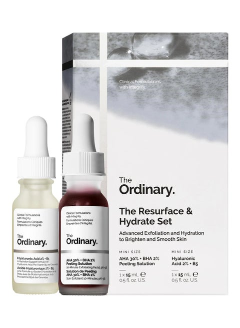 The Resurface & Hydrate Set (AHA 30% + BHA 2% Peeling Solution and Hyaluronic Acid 2% + B5 2X15 ml) 2 X 15 mlml