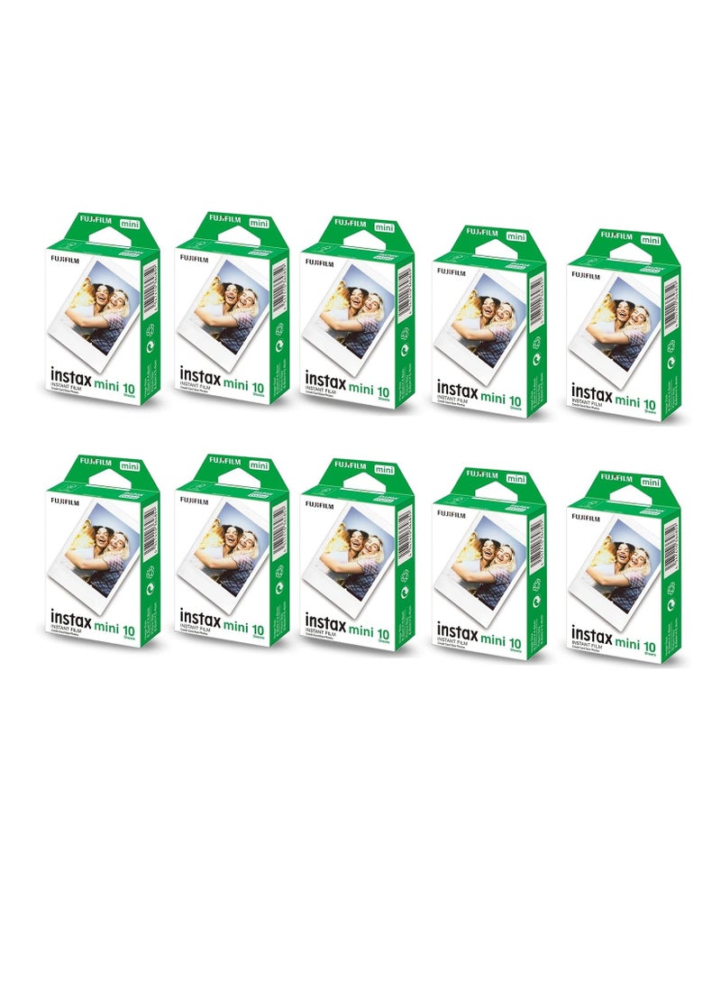 FUJIFILM - Party pack, Instax Film Mini, Bundle Of 10 Packs, 100 Shot film White border - Image 1