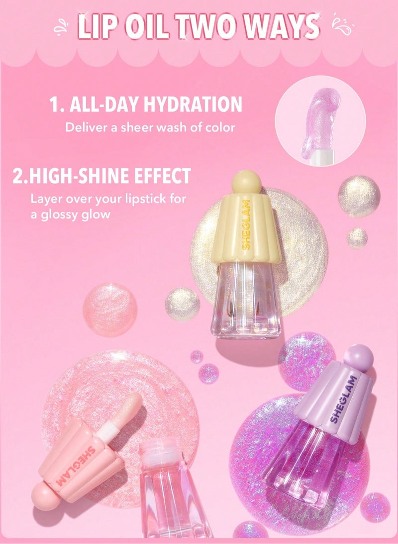 SHEGLAM Jelly Wow Hydrating Lip Oil - Princess Vibes - Image 3