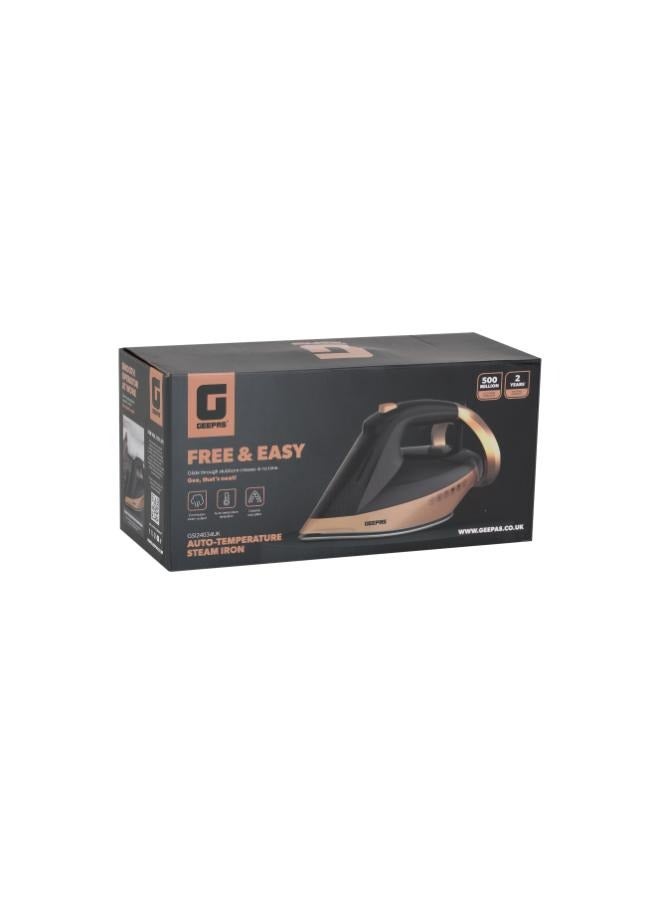 Auto-Temperature Ceramic Steam Iron: Precise Temp Control, Powerful Continuous Steam, Smooth Ceramic Soleplate, Anti-Drip & Anti-Calc, 360° Swivel Cord, Overheat Protection, AC 220-240V / 50-60Hz 140 ml 2600 W GSI24034UK Multicolor