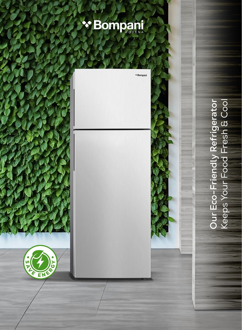 Bompani - 580L Gross Capacity 466L Net Capacity Double Door NoFrost Refrigerator with LED Interior Light, Electronic Control, R600a Refrigerant, Multi-Air Flow, and Twist Ice Maker – Efficient Cooling for Modern Homes - 485.45 kW BR580SSN Silver - Image 1