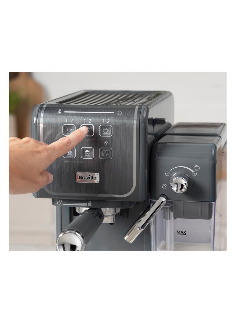 Breville Prima Latte III Coffee Maker, Espresso Machine, Cappuccino and Latte Machine, 19 Bar Italian Pump, Automatic Milk Frother, Compatible with ESE Pods, Grey [VCF146X] 600 ml 1470 W VCF146X grey - Image 2