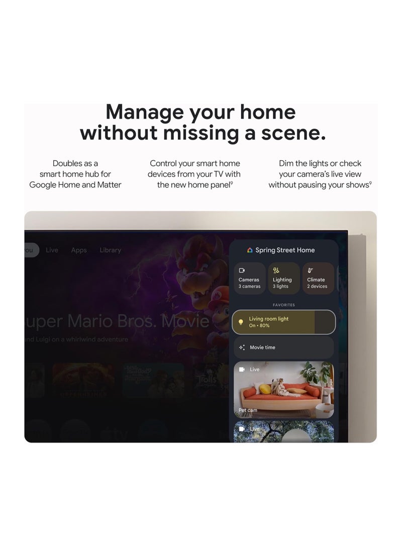 جوجل - Google TV Streamer 4K - Fast Streaming Entertainment on Your TV with Voice Search Remote - Watch Movies, Shows, Live TV, and Netflix in 4K HDR - Smart Home Control - 32 GB of Storage - Porcelain Porcelain - Image 1