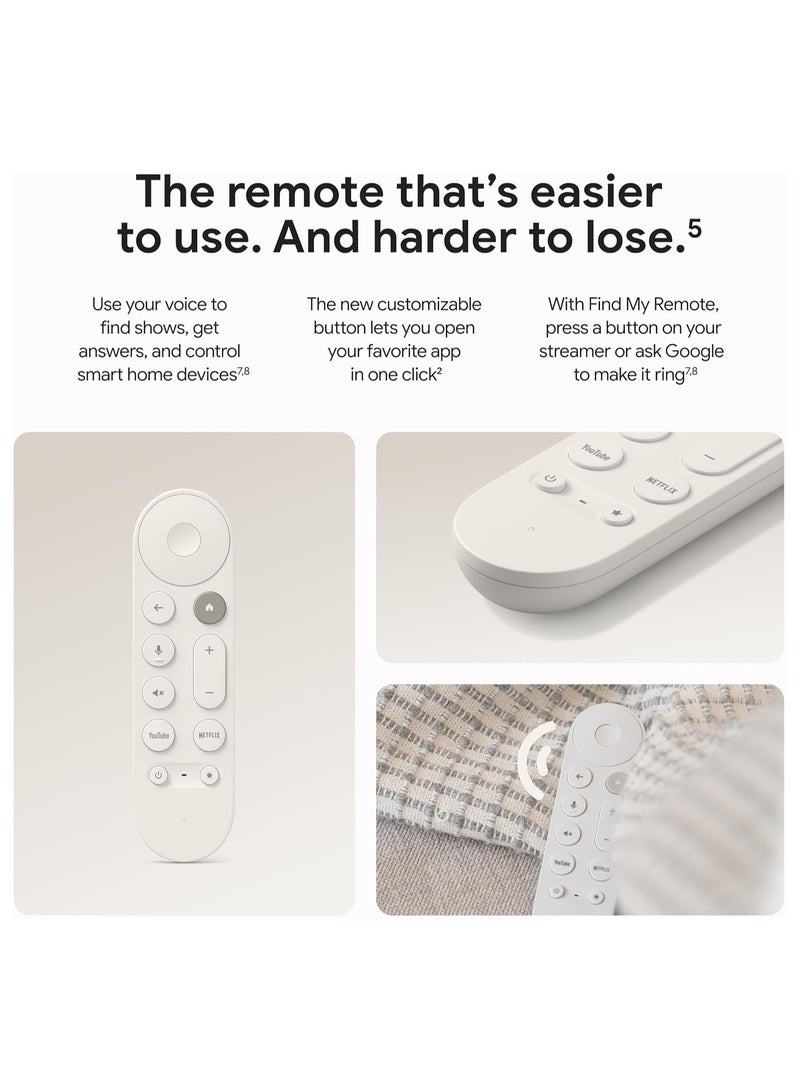 جوجل - Google TV Streamer 4K - Fast Streaming Entertainment on Your TV with Voice Search Remote - Watch Movies, Shows, Live TV, and Netflix in 4K HDR - Smart Home Control - 32 GB of Storage - Porcelain Porcelain - Image 1