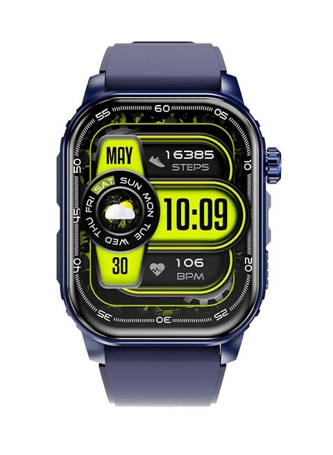 300 mAh Smart Watch O21, 2.01" Large Screen, 100+ Workout Modes, 24/7 Heart Rate Monitoring With Abnormal Rhythm Alerts, Bluetooth Calling, iOS And Android Compatible Midnight Blue
