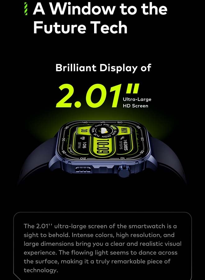 ITEL 300 mAh Smart Watch O21, 2.01" Large Screen, 100+ Workout Modes, 24/7 Heart Rate Monitoring With Abnormal Rhythm Alerts, Bluetooth Calling, iOS And Android Compatible Midnight Blue  - Image 4