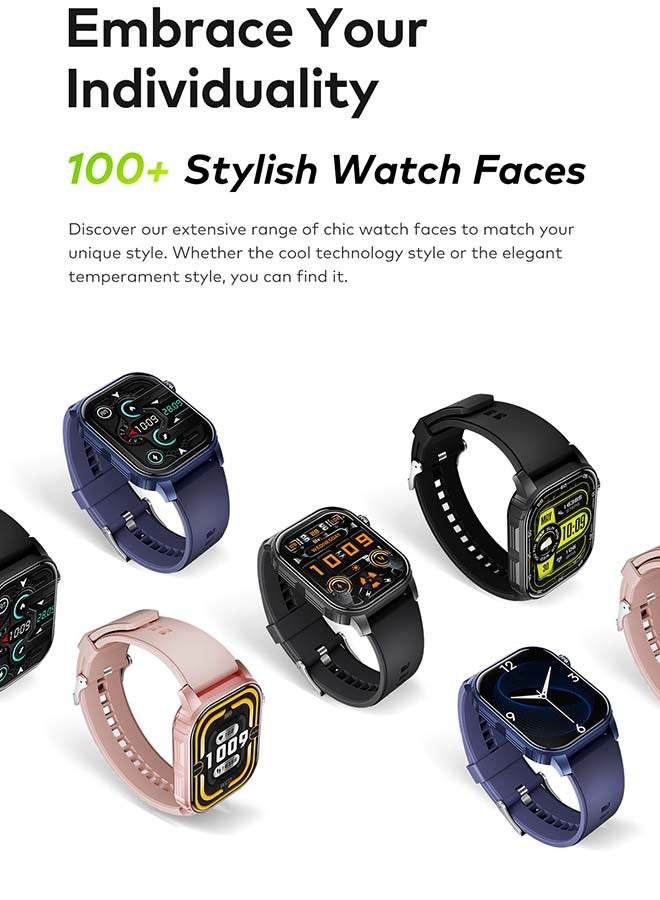 ITEL - 300 mAh Smart Watch O21, 2.01" Large Screen, 100+ Workout Modes, 24/7 Heart Rate Monitoring With Abnormal Rhythm Alerts, Bluetooth Calling, iOS And Android Compatible Lurex Black - Image 1