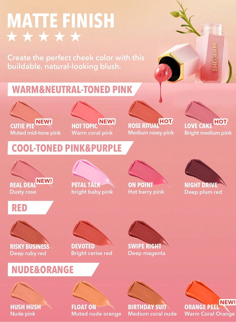 SHEGLAM Color Bloom Liquid Blush- Orange Peel - Image 4