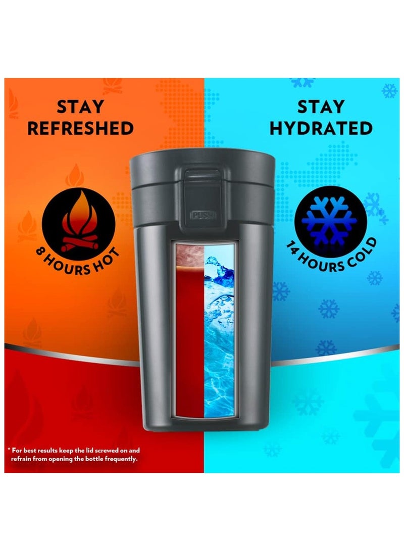 BOROSIL Coffee mate Insulated Mug, Vacuum Insulated Travel Coffee Mug with Lid, 8 Hours Hot & 14 Hours Cold 300ml Black  - Image 4