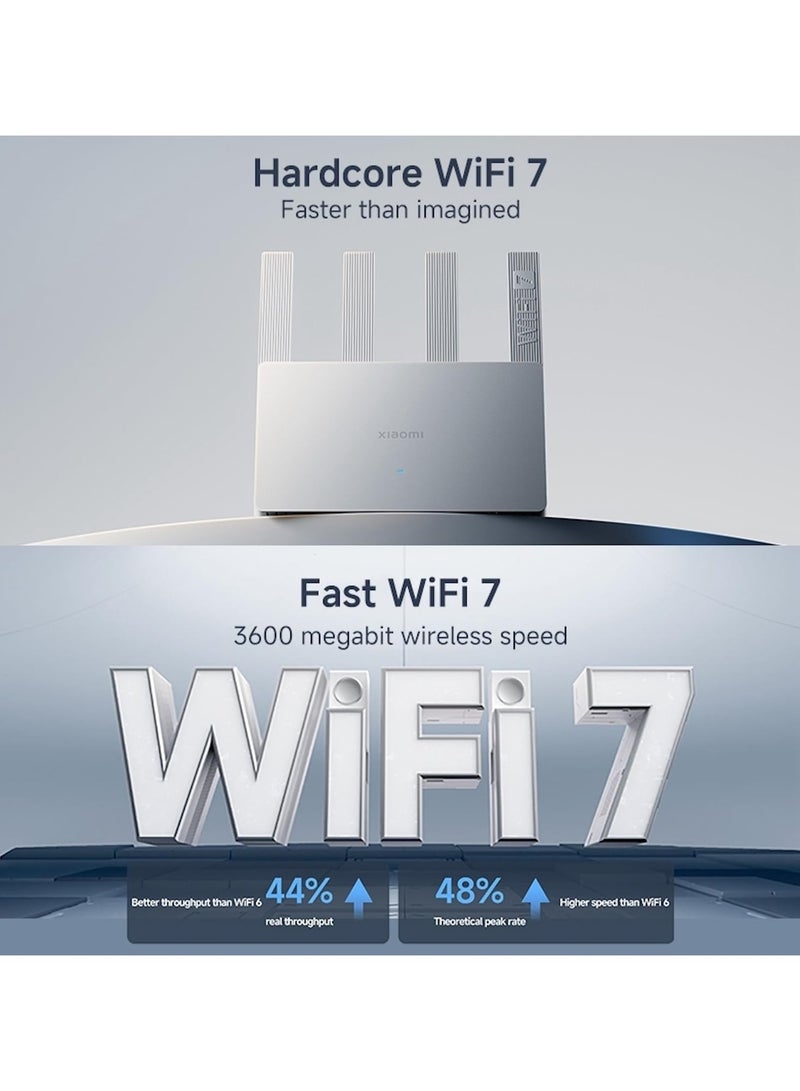 Router BE3600,WiFi 7 MLO Dual-Band Mesh  2.5G Ethernet Port 3600 Mbps Mi Home App-Global version White