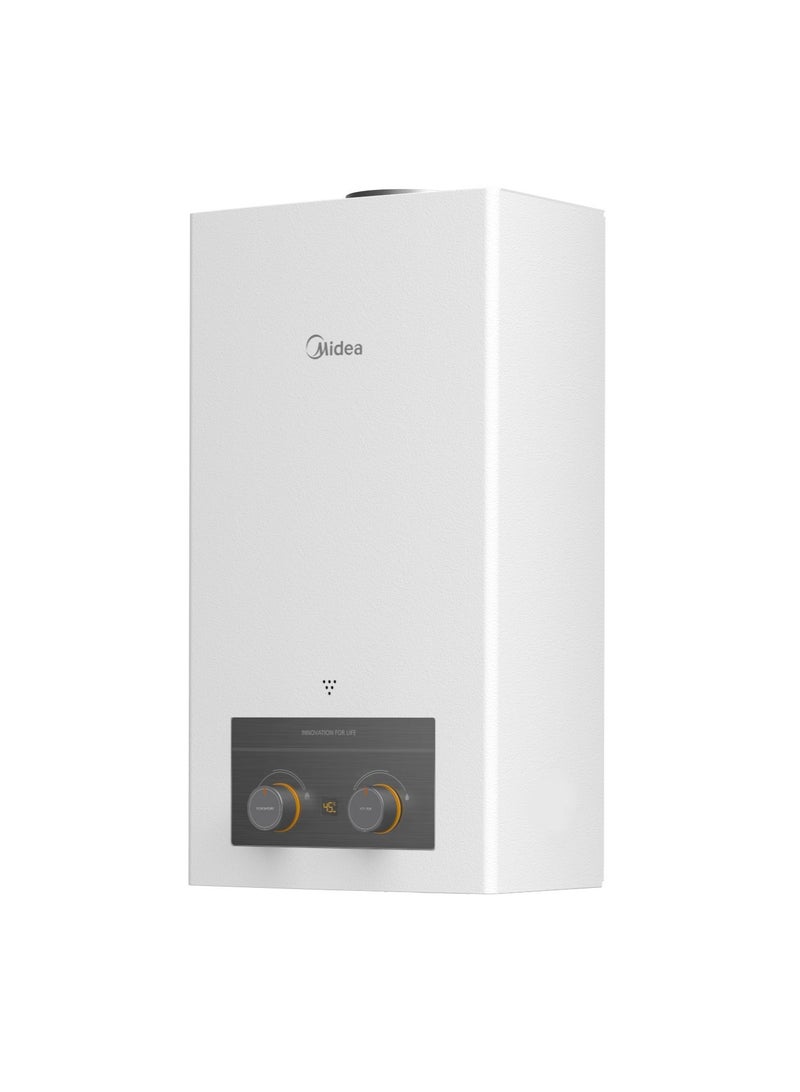 مديا Midea Gas Water Heater Natural Gas , JSZ12-6DHSN, Copper Heat Exchanger, Dry Heat Protection ,Low Battery Indicator,6 Liter- White 6221284000362 White  - Image 2