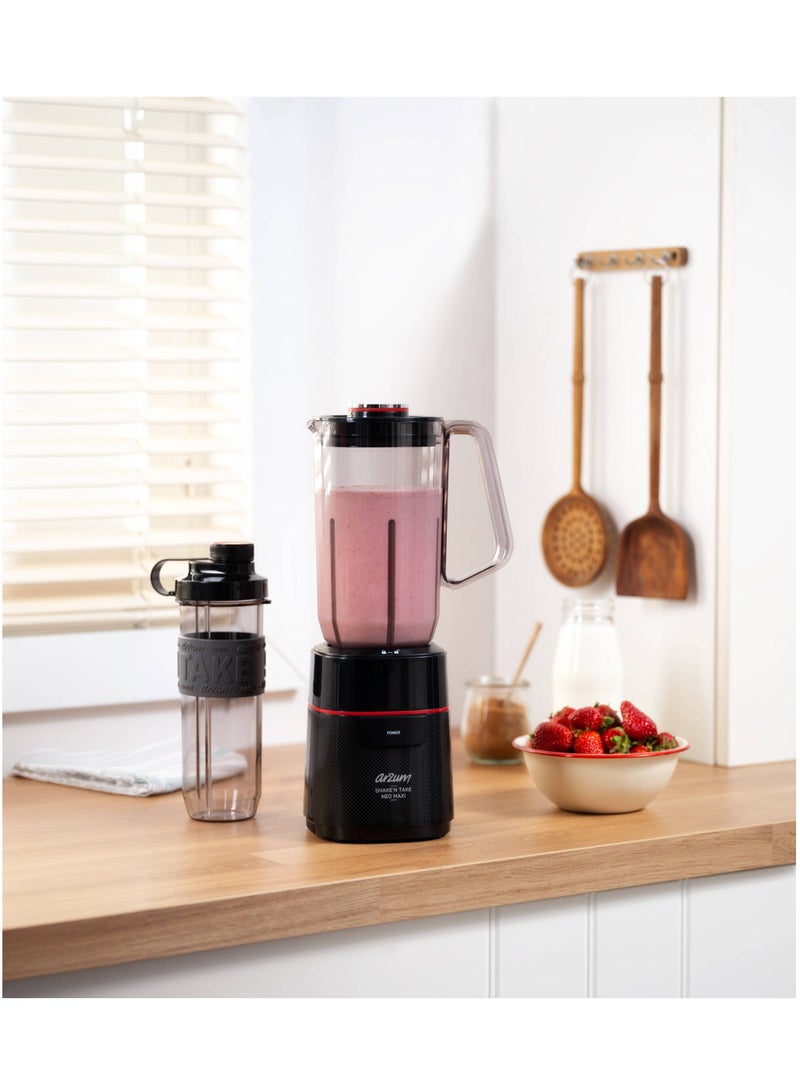 أرزوم Countertop Blender Shaken Take Neo Maxi 1 L 500 W AR1174 Black  - Image 5