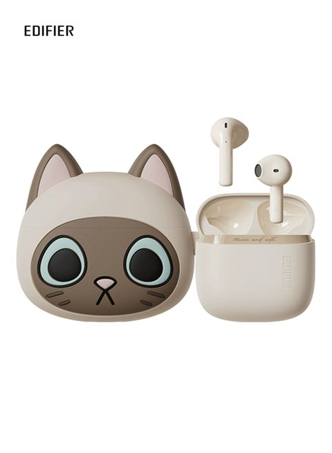 Zero CAT Earbuds Siamese Cat-Inspired Design with High-Quality Sound Bluetooth 5.3 Long Battery Life Waterproof AI Noise Reduction and Game Mode Perfect for Music Lovers and Fashion Enthusiasts White (Siamese cat)