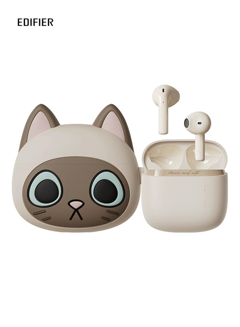 EDIFIER - Zero CAT Earbuds Siamese Cat-Inspired Design with High-Quality Sound Bluetooth 5.3 Long Battery Life Waterproof AI Noise Reduction and Game Mode Perfect for Music Lovers and Fashion Enthusiasts White (Siamese cat) - Image 1
