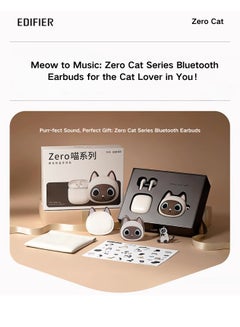 EDIFIER Zero CAT Earbuds Siamese Cat-Inspired Design with High-Quality Sound Bluetooth 5.3 Long Battery Life Waterproof AI Noise Reduction and Game Mode Perfect for Music Lovers and Fashion Enthusiasts White (Siamese cat)  - Image 2