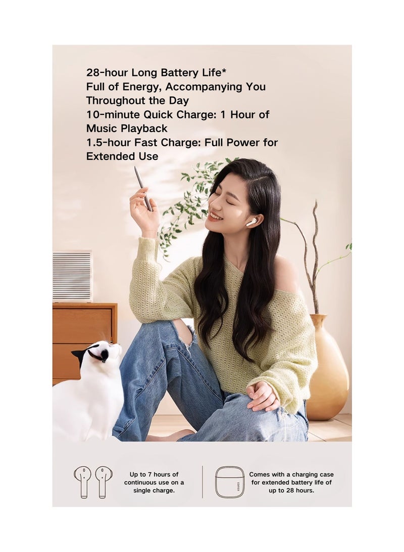 EDIFIER - Zero CAT Earbuds Siamese Cat-Inspired Design with High-Quality Sound Bluetooth 5.3 Long Battery Life Waterproof AI Noise Reduction and Game Mode Perfect for Music Lovers and Fashion Enthusiasts White (Siamese cat) - Image 1