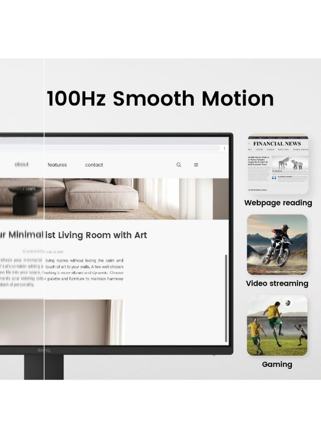 شاشة GW2491 مقاس 23.8 انش بدقة 1080p FHD 100Hz IPS للعناية بالعين، HDMI، منفذ عرض، 1080×1920، حافة رفيعة للغاية، معتمدة من تي يو في، خالية من الوميض، ضوء ازرق منخفض بلس