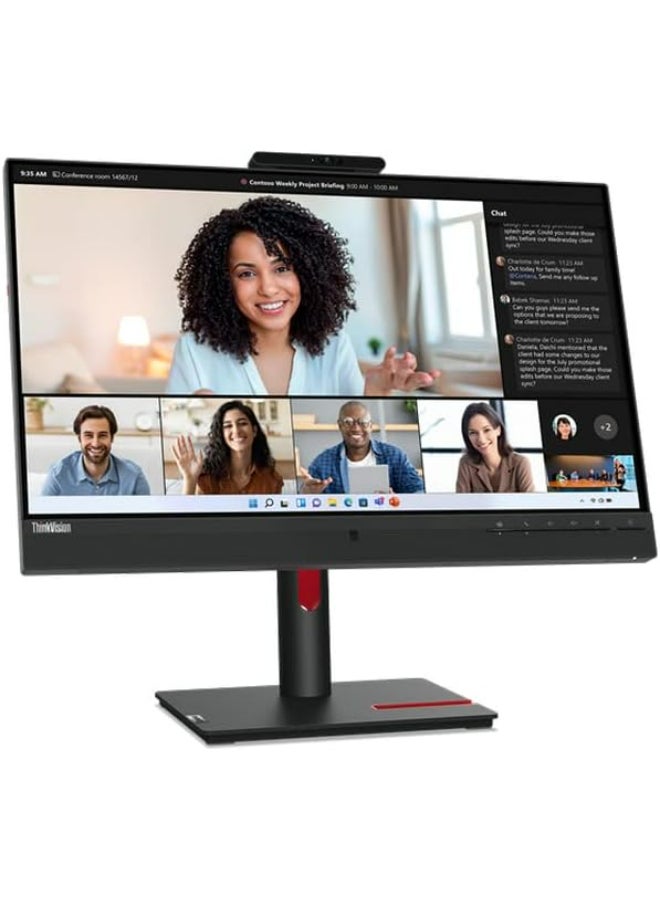 Lenovo 23.8" Inch ThinkVision Computer Monitor Full HD (1920x1080) IPS Panel Technology, Ethernet (RJ-45) port, USB-C 3.2 support Power delivery up to 90W, Adjustable Stand, Built-in Speakers - T24mv-30 | Black  - Image 2