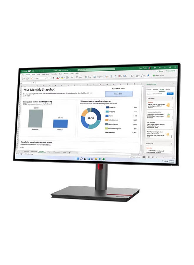 شاشة ThinkVision WQHD (2560x1440) WLED LCD مقاس 27 بوصة - 16:9 - P27h-30 |