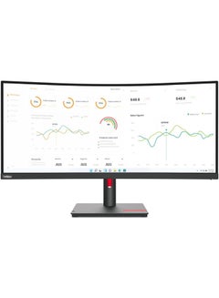 34" Inch ThinkVision Curved Computer Monitor 2k WQHD (3440x1440) VA Panel Technology, Ethernet (RJ-45) port, USB-C 3.2 support Power delivery up to 75W, Adjustable Stand - T34w-30 | Black